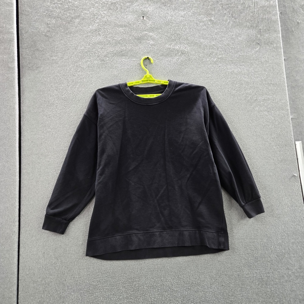 Lululemon Women Sweatshirt 10 Black Activewear Logo Softstreme Pullover